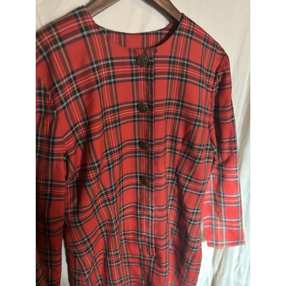 Vintage Dress Womens 12 Tartan Plaid Western country Santa Fe by Jim Tremblay - Picture 8 of 10